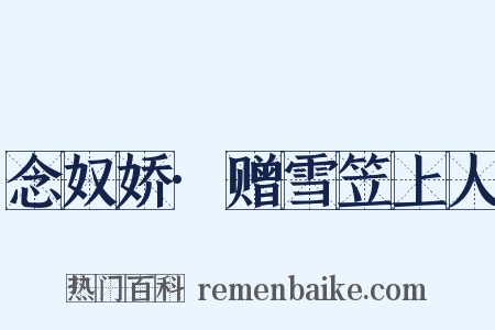 念奴娇·赠雪笠上人是什么意思的图片